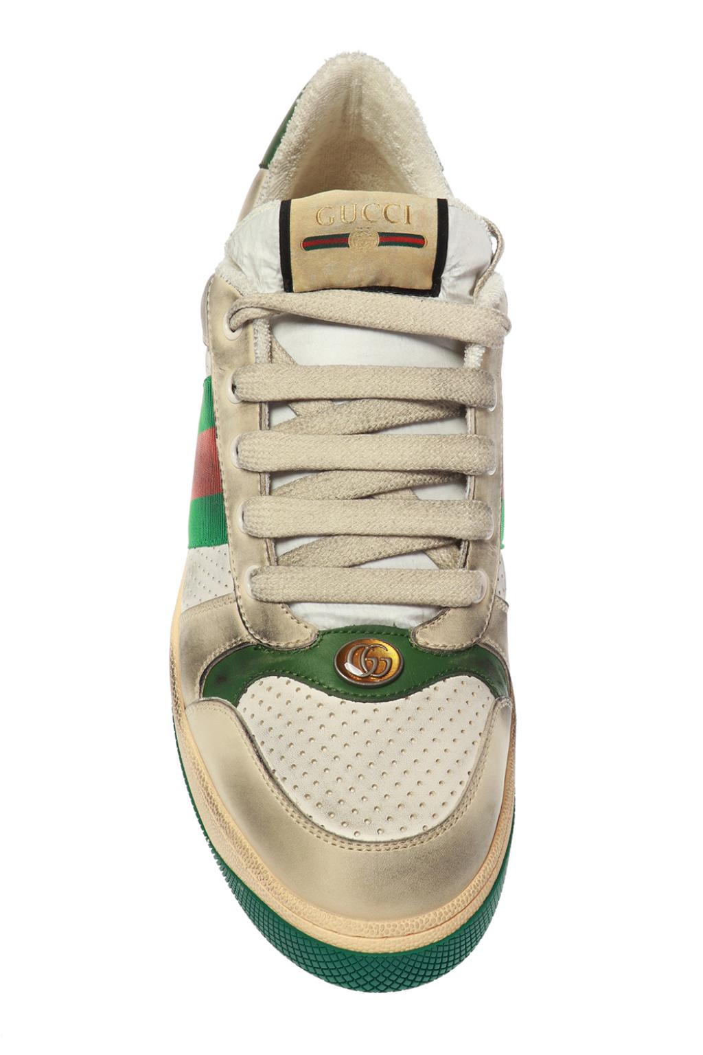 Beige 'Screener' sneakers with 'Web' stripes mit gucci